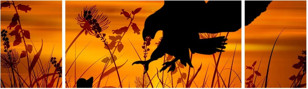 Obraz sylwetki drapieżnika (170x50 cm)