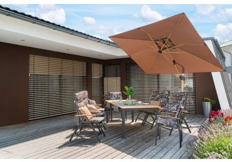 EXPERT WOOD antracyt - stół ogrodowy rozkładany aluminiowy 220/280 x 100 x 75 cm