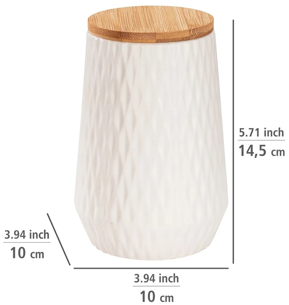 Pojemniki kuchenne ceramiczne DIAMOND, bambusowa pokrywa, 3 x 0,6 l, WENKO