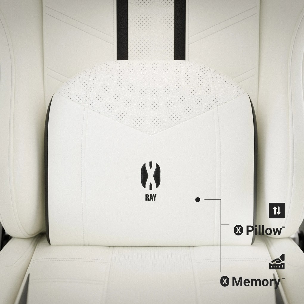 Fotel gamingowy Diablo X-Ray 2.0 Normal Size, biało-czarny