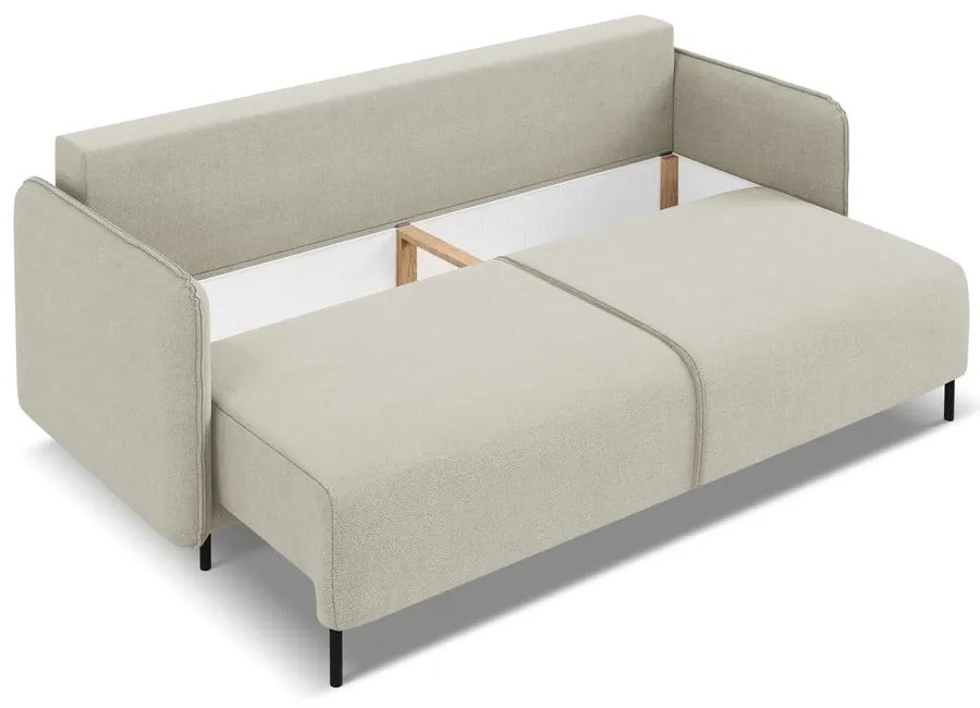 Beżowa rozkładana/ze schowkiem sofa 226 cm Luana – Makamii
