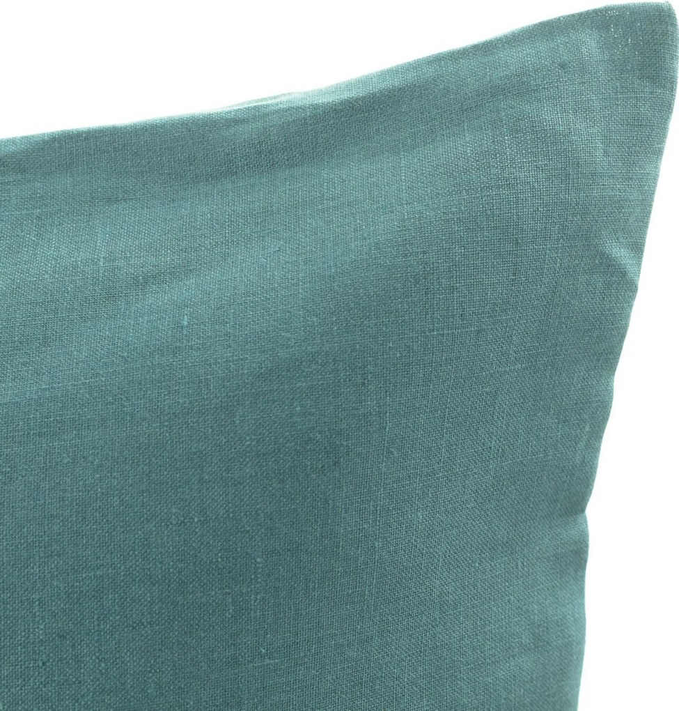 Poszewka Linen 50x60cm kolor zielony tkanina półprzezroczysta, strukturalna