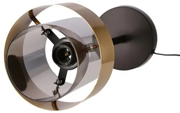 Nowoczesna lampa stołowa ze szklanym dymionym kloszem - 3X V101 R5-P00