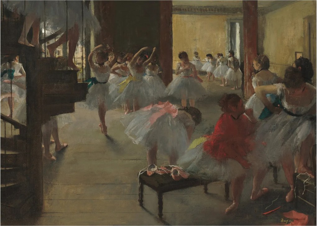 Obraz na szkle - Edgar Degas, The Dance Class, reprodukcje (70x50 cm)