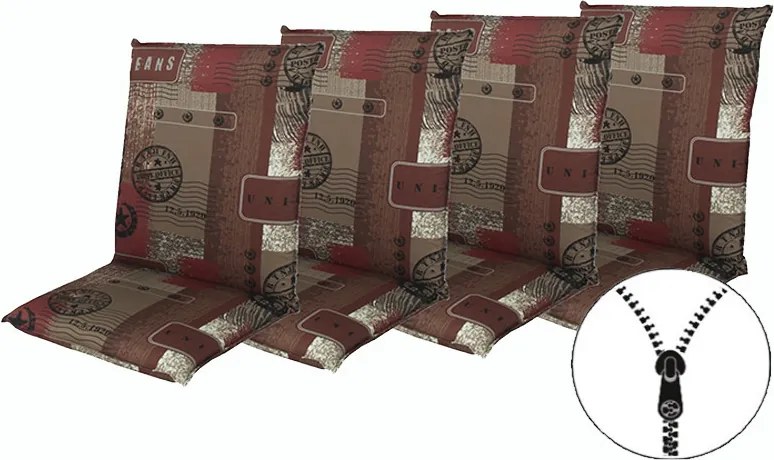 Doppler LIVING 2930 - set 4 szt. poduszek na krzesło z niskim oparciem