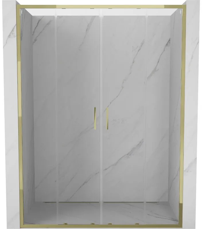 Mexen Exo drzwi prysznicowe podwójne rozsuwane 160 cm, transparent, złote - 8152-160-000-50-00