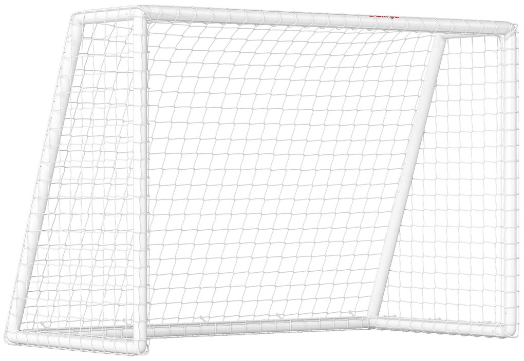 SPORTNOW Bramka piłkarska, wytrzymała siatka, rama z tworzywa sztucznego, kołki, 180L x 92B x 124H cm, Biały