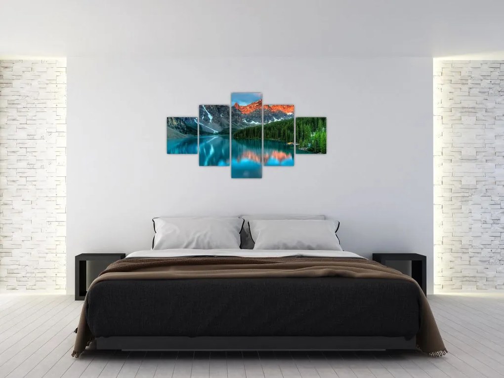 Obraz turkusowego jeziora (125x70 cm)