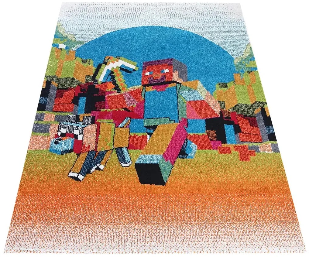 Prostokątny dywan dziecięcy robot T6-P27