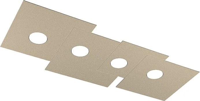 Lampa sufitowa prostokątna Toplight 4-punktowa Plate z oprawką GX53, struktura piaskowa, nowoczesny design 86x37x3 cm