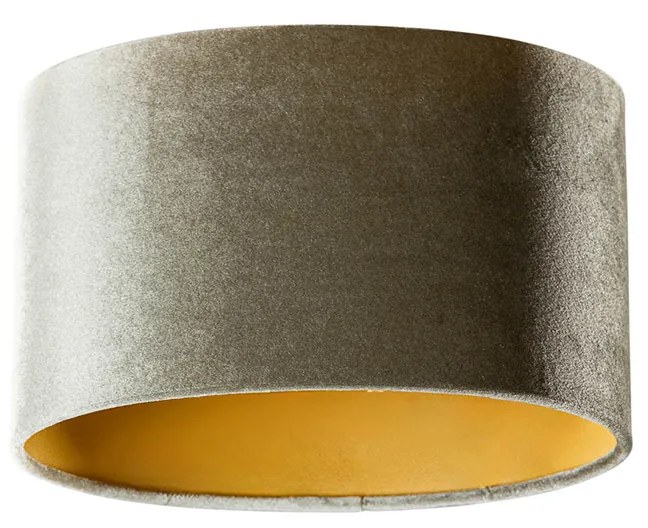 Abażur welurowy zielony ze złotym wnętrzem owalny 25/16/15