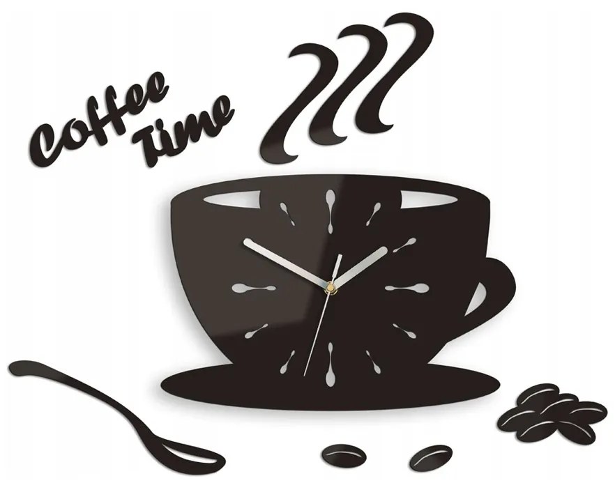 Zegar ścienny akrylowy coffe time wenge okrągły kwarcowy