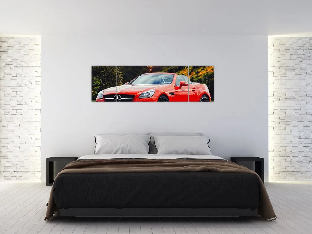 Obraz - czerwony Mercedes (170x50 cm)