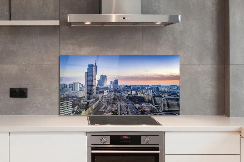 Panel nad Blat Kuchenny Warszawskie Wieżowce o Poranku