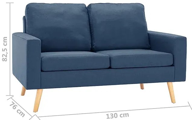 2-osobowa niebieska sofa D6-H29