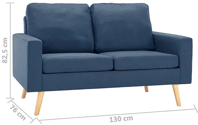 2-osobowa niebieska sofa - Eroa 2Q