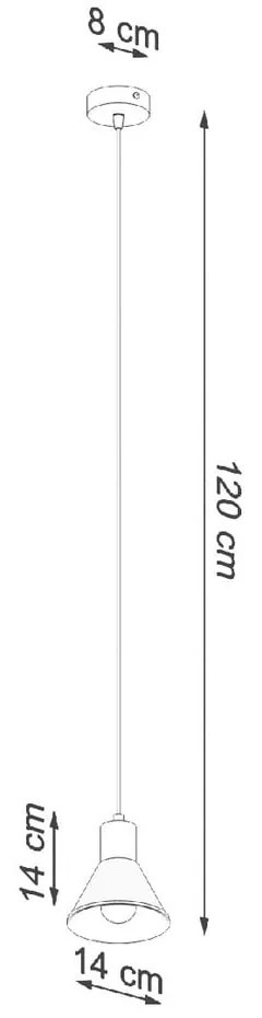 Czarna lampa wisząca z metalowym kloszem 14x14 cm Martina – Sollux