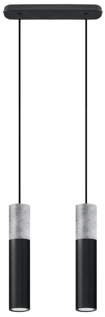Czarna podwójna lampa wisząca betonowa 7X EX569 W6-B15