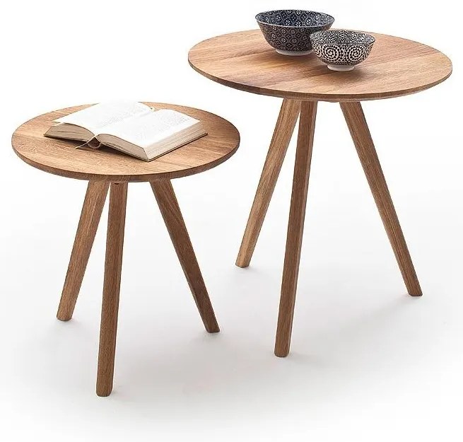 Zestaw 2 stolików kawowych VEYLOR dąb
