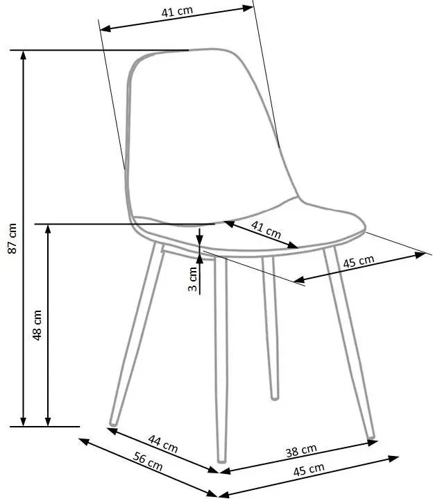 Krzesło tapicerowane K417 VELVET cynamonowe HALMAR