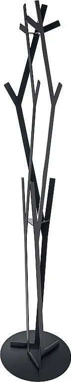 Wieszak na ubrania Uty Ø30x178 cm z żelaza, wolnostojący, minimalistyczny nowoczesny design do przedpokoju lub biura, made in Italy, czarny