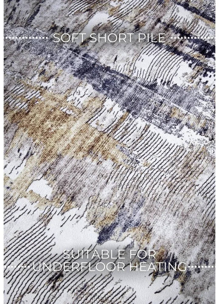 Jasnoszary dywan 120x160 cm Malard Anthracite Gold – Elle Decoration