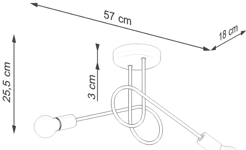 Loftowa czarna lampa sufitowa - 6X M055 W7-N02