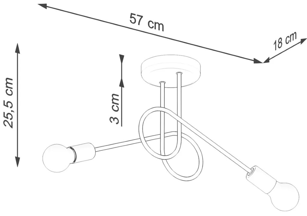 Loftowa czarna lampa sufitowa - M055-Otro