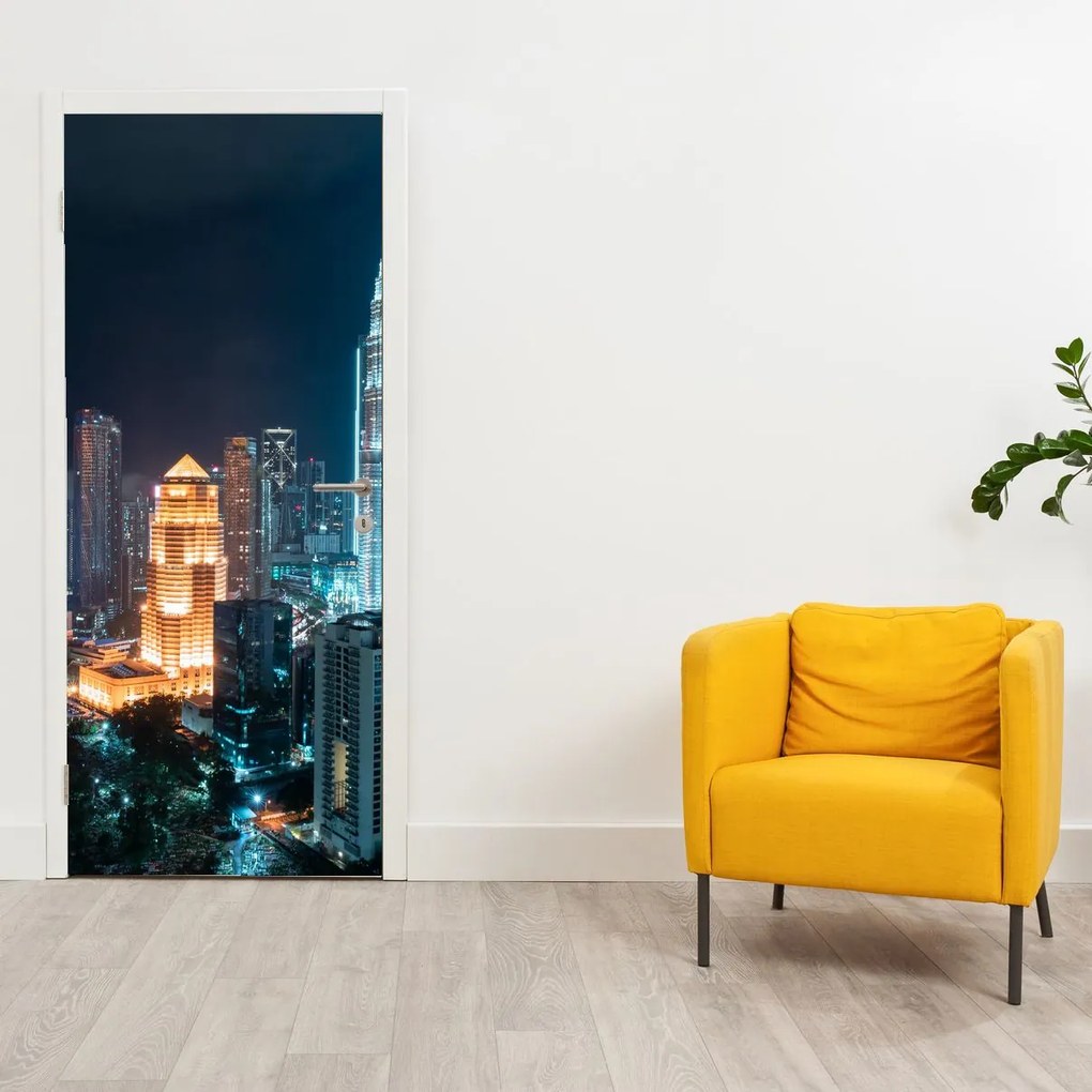 Fototapeta na drzwi - Noc w Kuala Lumpur (95x205cm)