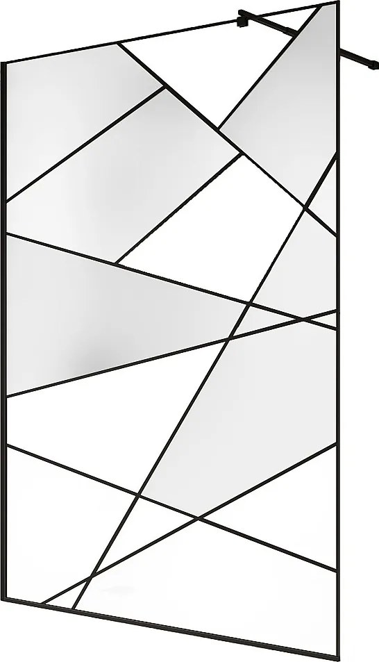 Ścianka prysznicowa z sitodrukiem do kabiny walk-in - Czarny mat - 140 x 200 cm - TRISEO