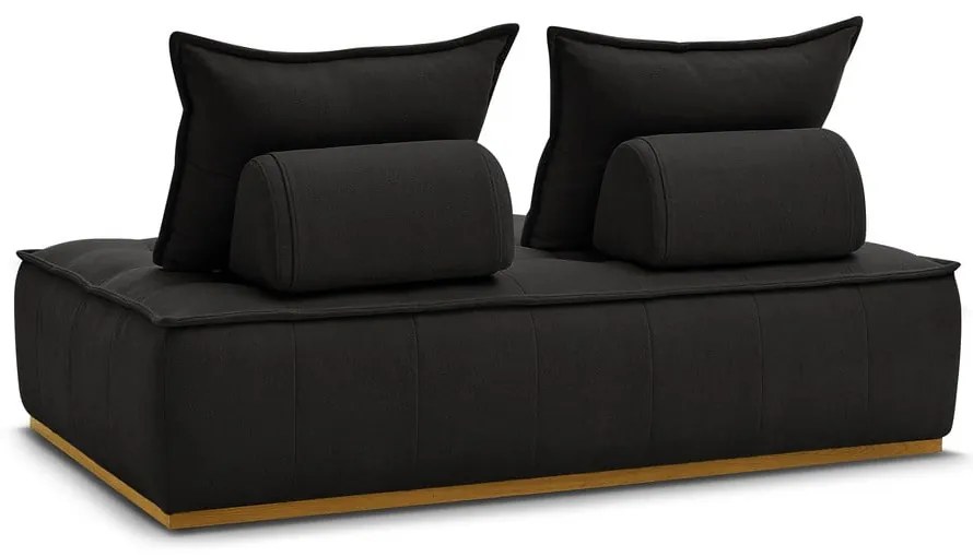 Czarna sofa z tkaniny szenilowej 175 cm Elisa – Bobochic Paris