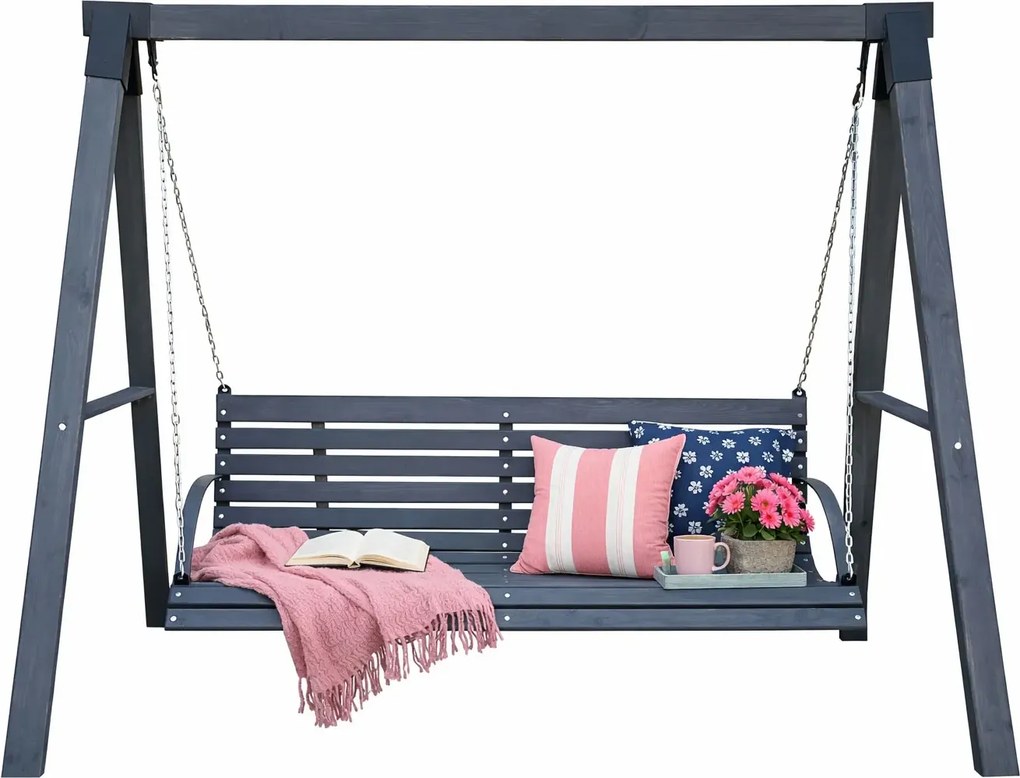 Szara huśtawka do ogrodu H6-A84