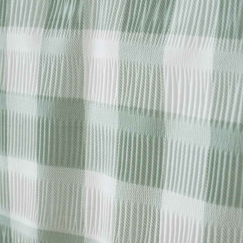Zielona pościel dwuosobowa 200x200 cm Seersucker Gingham Check – Catherine Lansfield