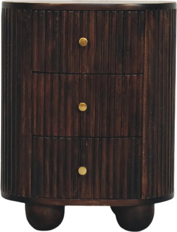 Artisan Furniture Lite drewno Szafka Nocna z 3 Szufladami i Zaokrąglonymi Żłobieniami