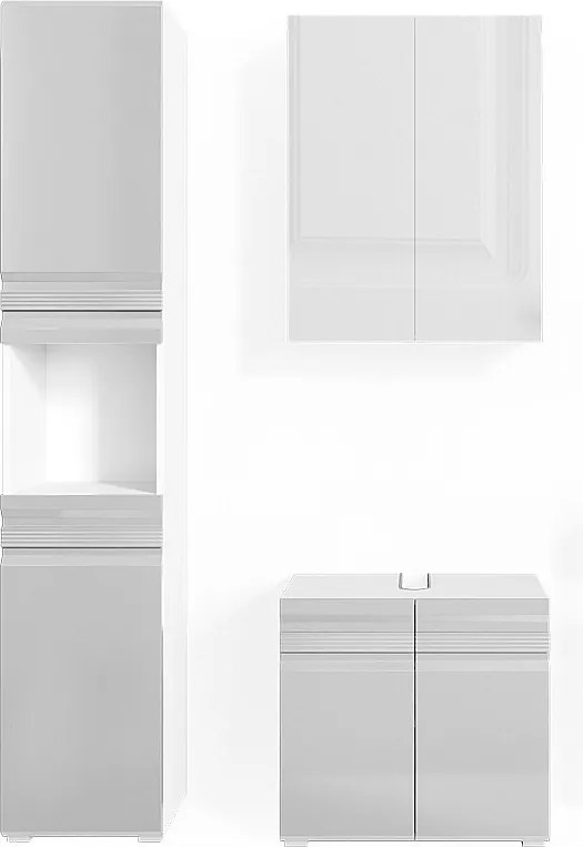 Zestaw mebli łazienkowych biały wysoki połysk 56x34x60 fredd