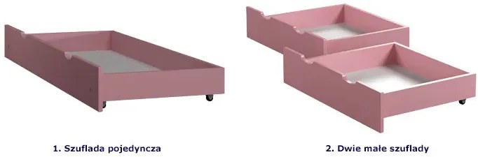 Różowe dziecięce łóżko typu domek - Cubis 4X 190x90 cm