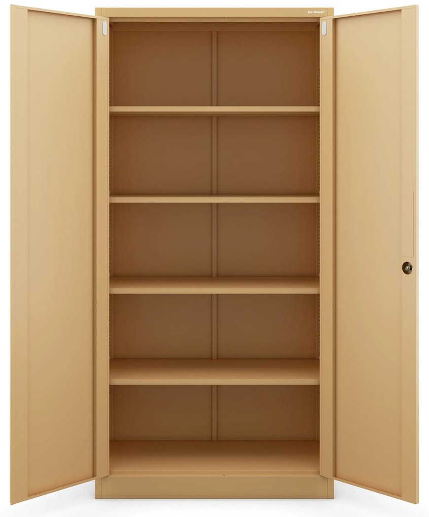 Szafa biurowa na dokumenty z zamkiem beżowa: Fresh Style JAN, 900 x 1850 x 400 mm