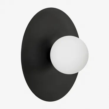 Anine Kinkiet Ścienny Z Żelaza I Szkła Czarna & Ø30 Cm - Sklum