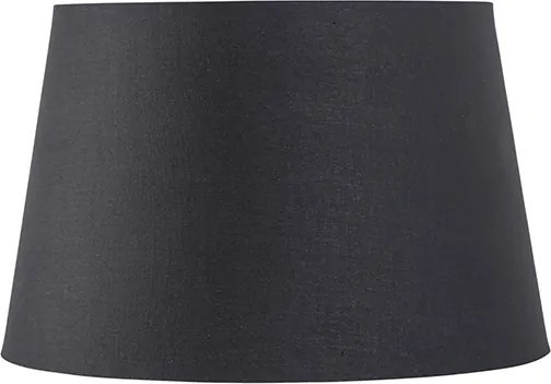 Czarny abażur bawełniany ze złotym wnętrzem 25/20/16