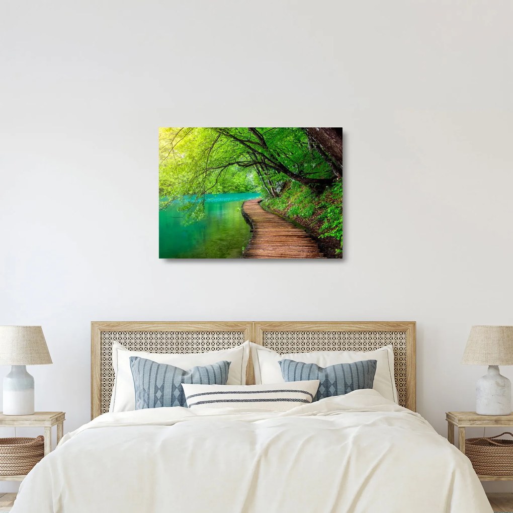 Obraz na szkle - Jeziora Plitwickie (70x50 cm)