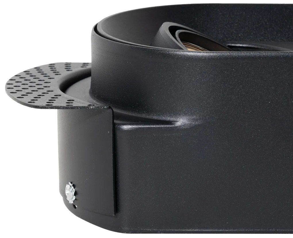 Zestaw 6 okrągłych reflektorów wpuszczanych czarnych GU10 50mm 2-punktowe - Hubs Oswietlenie wewnetrzne