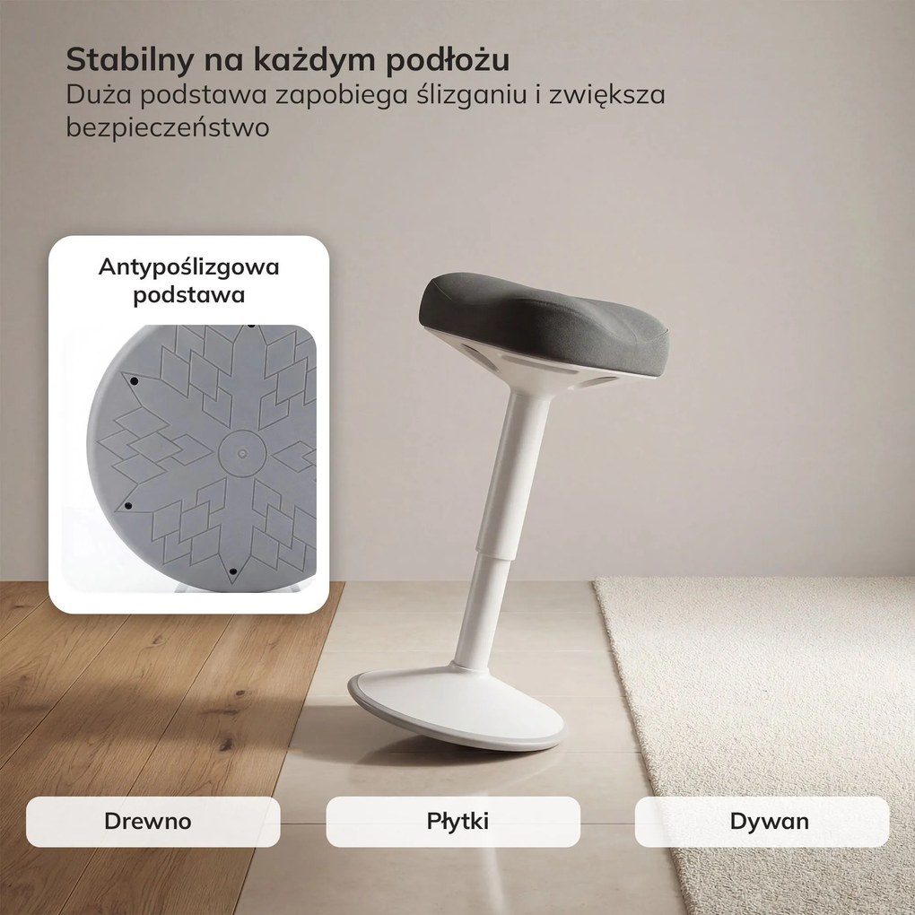 Stołek balansujący obrotowy do biurka czarny