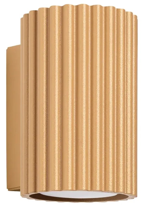 Kinkiet KARBON 10 złoty ryflowany SOLLUX  LIGHTING