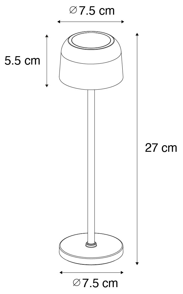 Zewnetrzna Lampa stołowa kremowa ładowana z ładowarką - Raika Nowoczesny Oswietlenie zewnetrzne