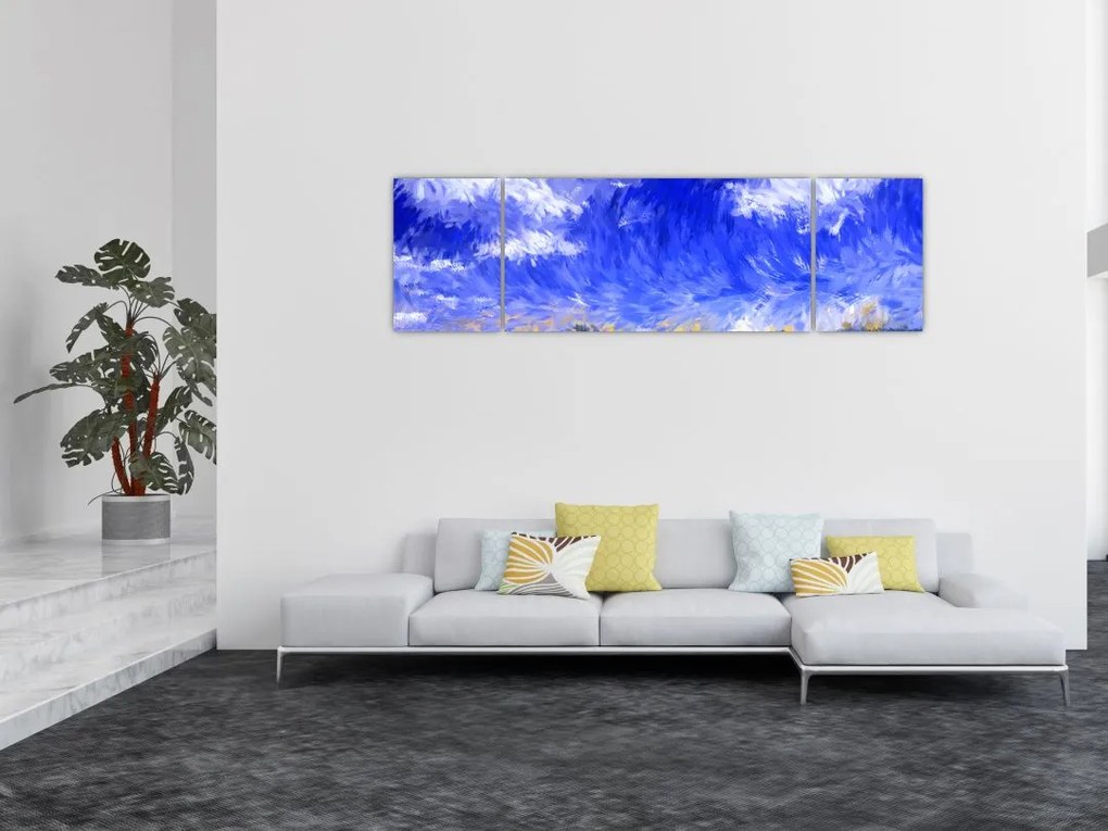 Obraz - Obraz olejny, Złote pole (170x50 cm)