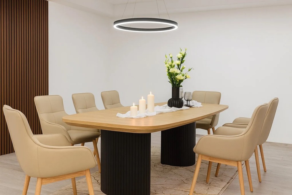 Stół rozkładany LINEA Dąb do Salonu Jadalni 200-300 x 110 x 76 cm, Owalny