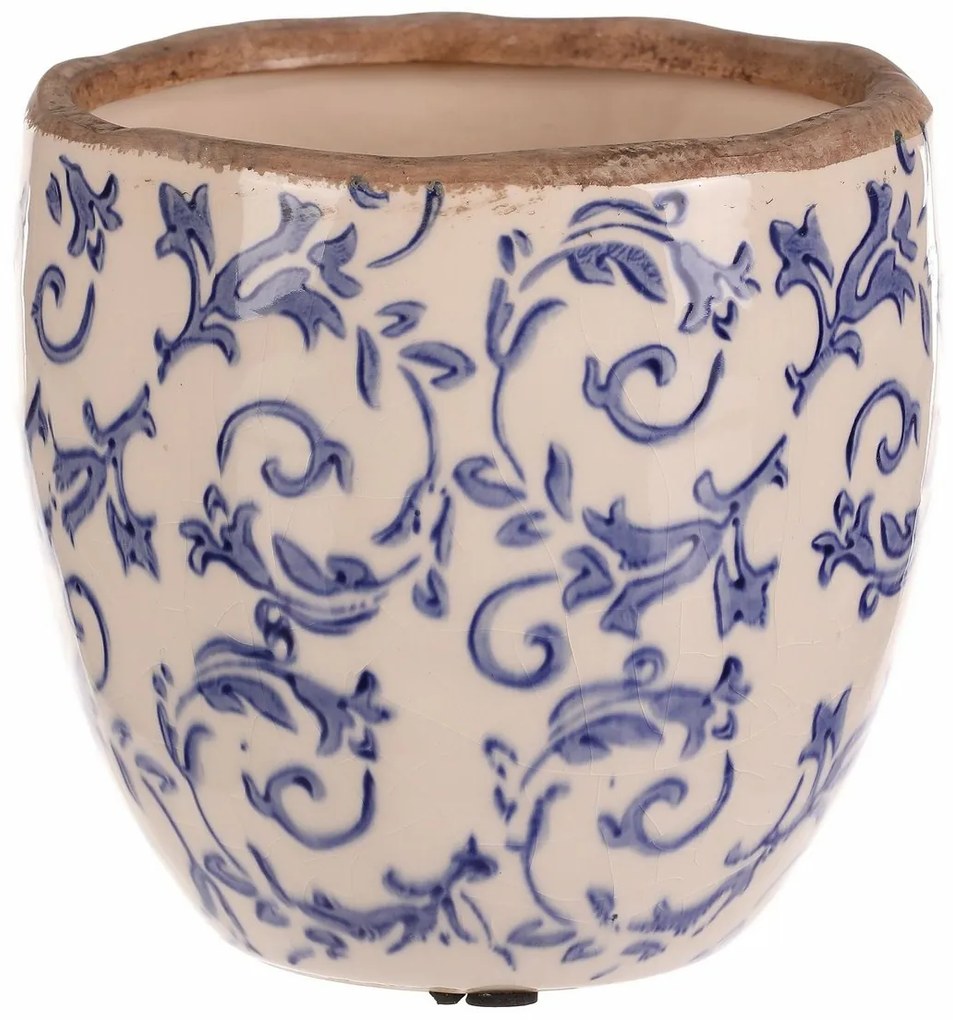 Ceramiczny doniczka w stylu retro, średnica 15 cmx 14 cm
