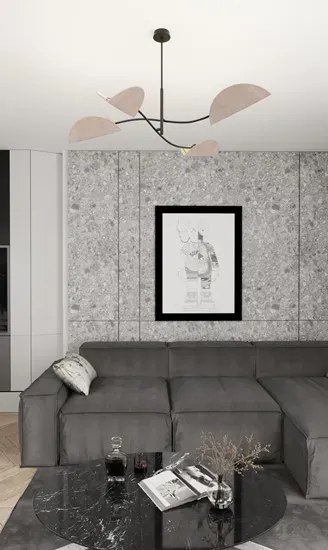 Popielata nowoczesna lampa sufitowa - M130-Urdom