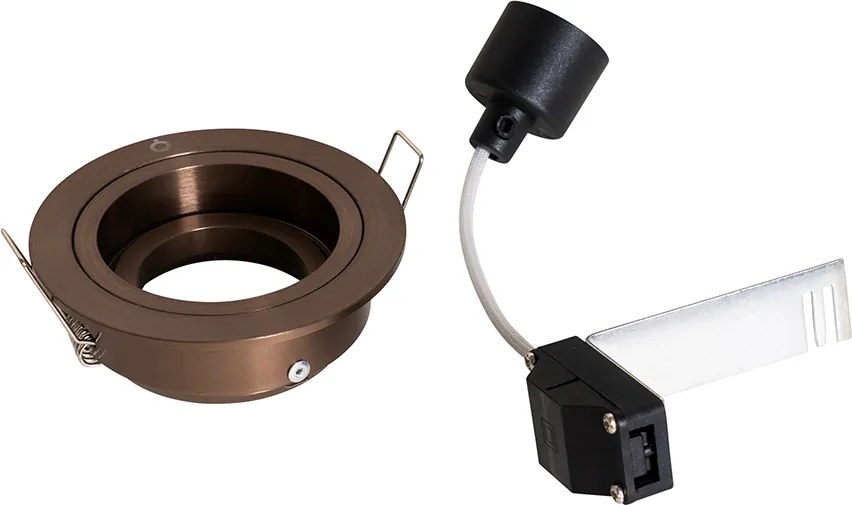 Zestaw 6 wpuszczanych reflektorów w kolorze ciemnego brązu, okrągłe, regulowane - Chuck