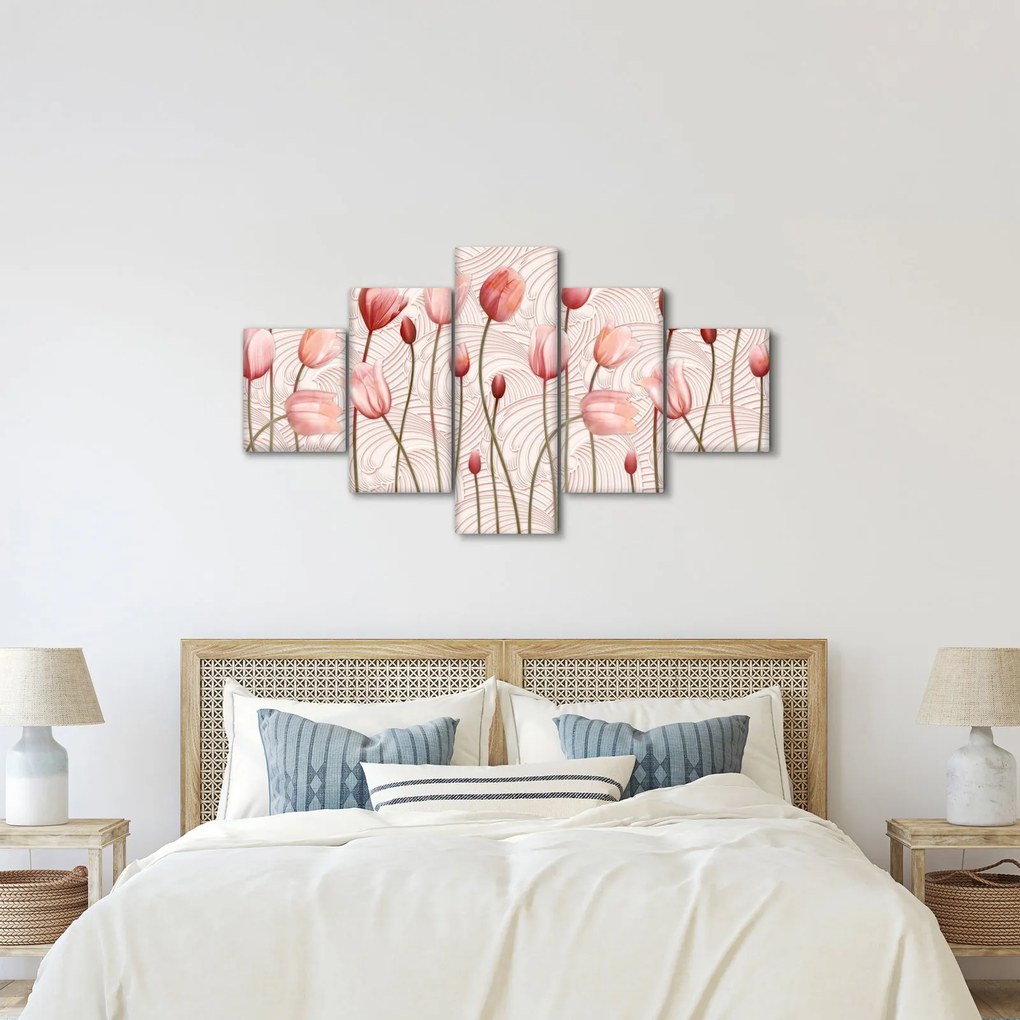 Obraz - Różowe tulipany (125x70 cm)